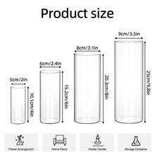 Tomnk 24/36/48/72pcs Clear Glass Cylinder Vases, 4, 6, 8, 10 Inch Tall Cylinder Vases For Centerpieces, Glass Flower Vase Floating Candle Holder Vase For Table Shelf, Party, Wedding, Home Decor, Spring Decor, Garden Decor, Mother's Day Decor, Ideal Mother's Day Gift - 透明 - 查看 6
