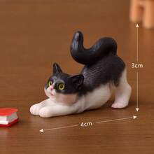 1:12 Dollhouse Furniture Model Miniature Creative Micro Landscape Cartoon Cute Simulation Small Cat Animal Figurine Decor Accessories Tabletop Ornament DIY Miniature Kit Birthday Gift, Dollhouse Decoration Accessories, Mini Resin Cat, Table, Chair - Multicolor - View 13