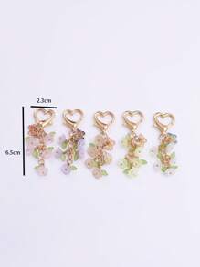 1 Stück neuer eleganter, simpler Lilien-Blumen Schlüsselanhänger mit Perlen, stilvoller Lilien-Blumen Anhänger, geeignet als Geschenk für Familie und Freunde, Schlüsselring, Taschenbaumler, Autoaccessoires, Rucksack für die Schule