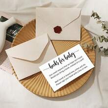 20/50pcs Baby Shower Invitation Cards, 3.5x2" White, Baby Bathing Invitation Inserts, Book Instead Of Cards For Gift Request, Baby Shower Invitation Cards, Gender Reveal Party, Birthday Party - White - View 7