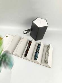1pc Minimalist Leather Multi-Slot Eyeglasses Case, Portable Foldable Sunglasses Storage Box, Great Gift For Mother's Day, Birthday, Boyfriend, Girlfriend