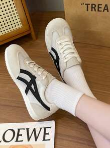 Solid Color Preppy Outdoor/Casual Athletic Shoes, Mesh Breathable Fashion Versatile , Lightweight Sneakers For Running, Gym Workout For Women