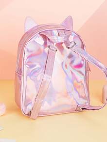 1 pieza Mochila para niñas con cierre de cremallera, diseño de dibujos animados con láser, mochila infantil adecuada como regalo de cumpleaños para niñas pequeñas - Mochila láser - Ver 3