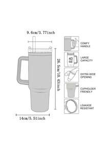 1pc-1200ML/40oz Handle Ice King Insulated Cup 304 Car Cup Insulated Cold Beer Cola Car Water Cup