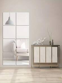 4/8/12pcs/Set 3D Acrylic Mirror Wall Sticker, Classic Square Room Decorating Sticker For Home, 20cm/25cm/30cm Size, 1MM Thickness,Square Combination Wall Stickers, Removable Self-Adhesive Mirror Decals, DIY Decorative Three-Dimensional Hanging Mirrors, Suitable For Home, Gym And Corridor Decoration Room Decor Wall Decor Personalised Stickers Wall Mirror Mirror For Room Home Decor Bathroom Decor Living Room Decor - 1mm - View 8