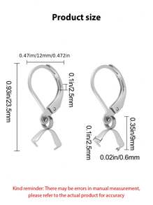 10pcs Hook With Melon Seed Clasp Stainless Steel French Ear Hooks Pendant Clips Handmade DIY Earring Making Accessories