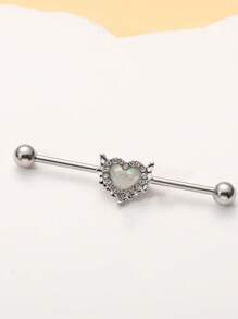 1 pièce Boucle d'oreille clous cartilage en argent, en acier inoxydable 304 unisexe, convient pour les cadeaux/les fêtes