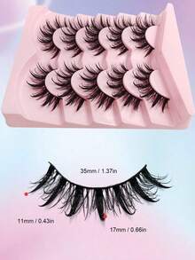 10 pares de pestañas postizas naturales y esponjosas tipo hada de estilo manga húmedo para cosplay, extensiones de pestañas, maquillaje, tiras de pestañas - Pestañas de manga puntiagudas - Ver 5