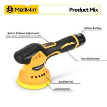 Lucidatrice per auto senza fili, kit lucidatrice e lucidatrice per auto, lucidatrice senza fili con 2 batterie, kit lucidatrice elettrica a velocità variabile, kit per lucidatura auto per dettagli/lucidatura/ceratura auto