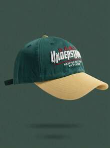 1 Stück Unisex einfarbige lässige Baseballkappe mit Buchstickerei, vielseitige Modische Kappe geeignet für Outdoor-Aktivitäten und den täglichen Gebrauch