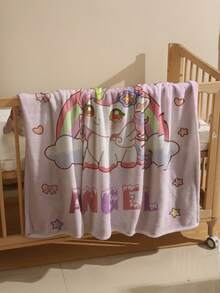 1pc Customizable Fleece Blanket, Suitable As A Gift For Girls, Boys, Adults, Valentine's Day, Lightweight, Soft And Warm, Suitable For Mother's Day, Birthday, Children's Day, Father's Day, Graduation, Wedding, Christmas, Home Use On Sofa, Bed, Car, Bedroom, Living Room - Multicolor - View 6