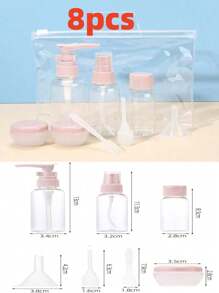 11pcs Travel Plastic Bottle Set, Assorted Size Portable Toiletry Container Kit, Random