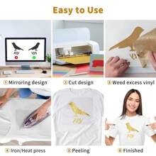 Rouleau de vinyle de transfert thermique pailleté - 12x19,5 pouces, coupe facile et HTV pour t-shirts, vestes, jeans et sacs à dos - écussons à repasser permanents pour toutes les machines de découpe