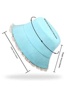 1pc Solid Color Dopamine Lace Patchwork Bucket Hat, Simple Versatile Stylish Fashion Casual Sun Protection Travel Beach Hat