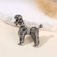 1 pieza Broche de perro con piedras de colores de aleación de zinc brillante y creativo, pasador de solapa minimalista y de moda para traje/abrigo, mochila unisex para la escuela