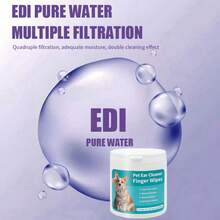 50 Pet Ear Cleaning Wipes, Disposable Non-Woven Finger Wipes For Dogs And Cats, Universal Deodorizing Ear Care, Mild, Non-Irritating And Odorless Ear Cleaner