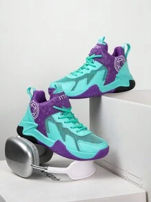 1 Pair Children's Outdoor Basketball Shoes, Casual Sneakers, Non-Slip, Comfortable, Fashion, Breathable Mesh