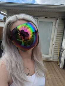 1 件全脸防护罩，防雾防溅骑行防护镜，防尘防护面罩，双面防护 - 彩色 - 查看 3