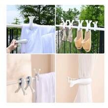 1pc Extra Large Beach Towel Clip, 4.13 Inch Pool Lounge Towel Clips, Heavy Duty Blanket Drying Clamps, Plastic Clothespin, Orange And Blue - Multicolor - View 6