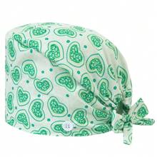 1 pieza Gorra ajustable de mujer con patrón de corazón y floral, talla única, absorbe el sudor con banda elástica, adecuada para salón de belleza, veterinaria, médico, enfermera, trabajador de saneamiento