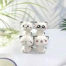 1 Piece, Ceramic Flower Pot Mini Cat Cartoon Cute Potted Plant Desktop Potted Cat Potted DIY Desk Decoration Children's School Gift