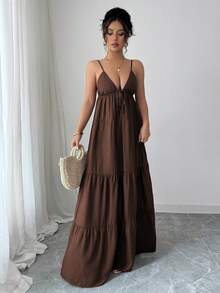 LilyHouse 女士夏季长裙，优雅时尚，海滩度假风，V 领吊带设计，适合日常约会、海滩度假、节日庆典、婚礼、优雅派对、毕业典礼、情人节等场合。