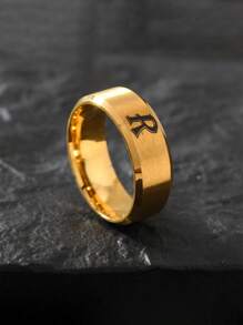 1 pieza Anillo de inoxidable con 26 letras de moda