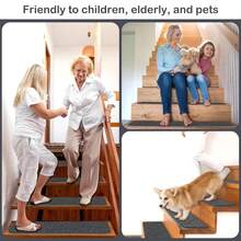 15 Pack Stair Treads For Wooden Steps 30" X 8" Non Slip Carpet Stair Treads Set, With Reusable Adhesive For Kids Elders And Dogs - Dark Grey - View 5