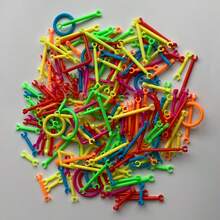 205-Piece Toy Stick Building Block Set - Children's Intellectual Early Education Magic Wand Creative Toy Puzzle, Multi-Functional Magic Wand Focused On Learning, Multi-Color And Multi-Shape, A Gift For Festivals, Halloween And Christmas For Kids