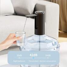 Water Bottle Pump Dispenser: Electric Water Dispenser Pump For Bottled Water Foldable Drinking Water Pump USB-Charing Water Bottle Dispenser Automatic Water Gallon Pump - Black - View 7