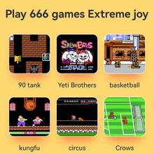 Máy chơi game cầm tay YiYi Macaron Mini 666-trong-1, màn hình lớn 3.5 inch, pin sạc 600mAh, cắm là chơi, máy chơi game retro di động (1 người chơi/2 người chơi) - Nhiều màu - Xem 4