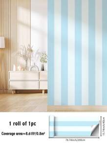 SUPSTICKER 1pc Minimalist Colorful Striped Pattern Wall Sticker, Self-Adhesive Easy To Clean Waterproof Removable And Reusable, Home Decor Wallpaper Applicable To Kitchen, Bathroom, Bedroom, Living Room, Cabinets, Wardrobes, Stairs, Doors And More Scenarios Wall Paper Wall Stickers Room Decor Wall Decor Living Room Decor