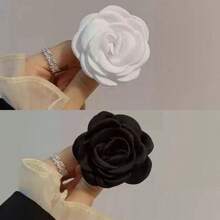 Broche de flor de camelia elegante, accesorio de broche floral de diseño elegante para vestidos, bolsos, encanto, camisas, chaquetas, joyería, Navidad, Halloween