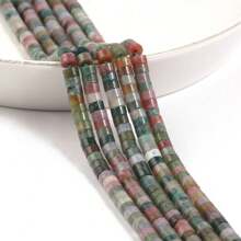 Pierres naturelles de 4x2 mm - Howlite, Agate, Quartz, Jaspe. Perles en forme de cylindre tube pour la fabrication artisanale de bracelets, colliers et accessoires de bijouterie DIY pour femmes