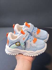 1 Pair Children's Fashion Hook And Loop Closure Sports Shoes, Non-Slip Soft Bottom, Suitable For Boys And Girls, Spring/Autumn