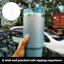 Pajitas de repuesto para tumblers de 14 a 40 onzas, pajitas largas reutilizables con cubiertas de limpieza de pajitas, pajitas de plástico de 12.2" para accesorios de tazas y botellas, útiles escolares