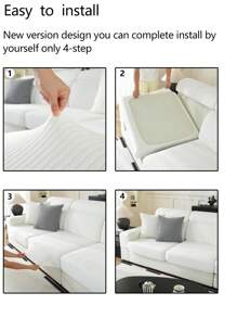 1pc Stretch Sofa Cover Non-Slip All-Inclusive Sofa Seat Cover Universal Sofa Cushion Cover Fabric Thickened Sofa Cover Cloth Machine Washable Dust-Proof And Dirt-Resistant Home Decoration Pet-Friendly Protective Cover White Fresh And Simple Room Decoration Adjustable Corner Sofa Cover Suitable For Bedroom, Office, Living Room Combination And L-Shaped Sofa Blanket And 1234 Seat Cover