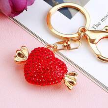 钻石心形糖果钥匙扣/创意钻石钥匙扣/汽车钥匙扣/包包挂饰/适合情人节礼物/教师节/派对礼物/节日礼物学校汽车配件可爱哥特 Y2k 包包配件挂绳带身份证夹汽车配件包包挂饰