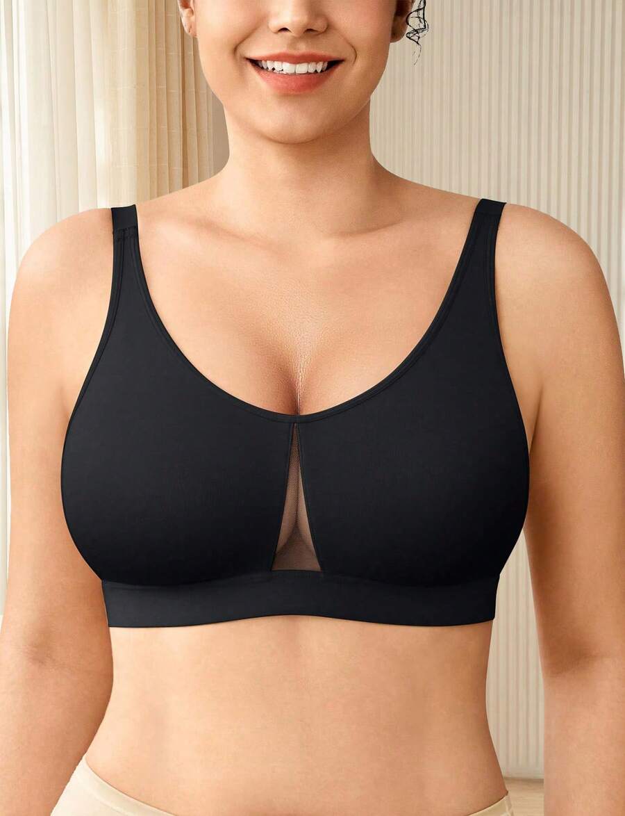 Brabic Post-Surgery Compression Bra For Women - Mastectomy Bra With Adjustable Straps & Pockets, Soft Comfortable Postoperative Support Bra For Recovery - 黑色 - 查看 1