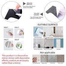 40 piezas Pegatinas de pared de espejo acrílico con forma de estrellas, pegatinas de arte con adhesivo para decoración de pared de bebé, habitación de niños, hogar, manualidades DIY