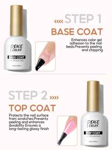 peacecolor 2/3/4pcs 10ml/15ml Nail Cuticle Oil & Dehydrator Set, Nail Strengthening Oil & Gel Polish Base Coat Set, Suitable For Beginners To Use At Home Or Nail Salon DIY - Multicolor - View 6