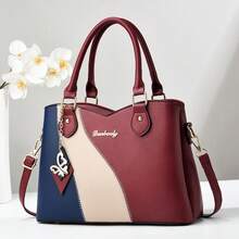 Women Shoulder Bags - 粉紅色拼米白 - 查看 5