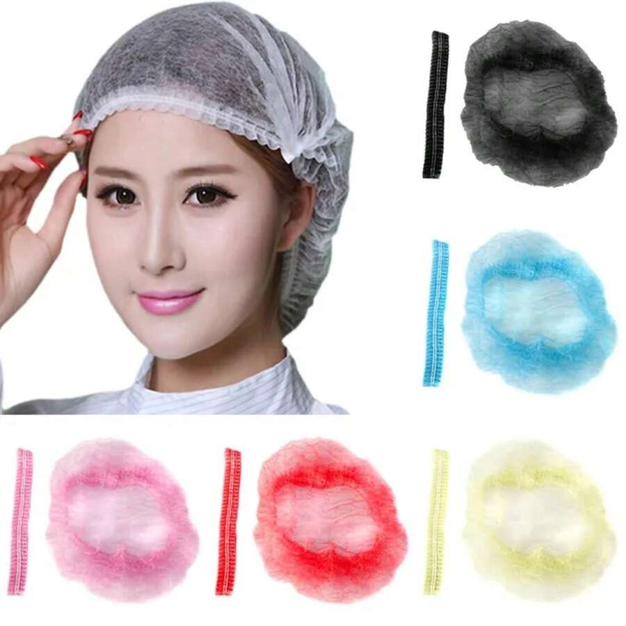 Disposable Chef Hats & Bibs, Aprons, Hair Covers - Pink - View 1