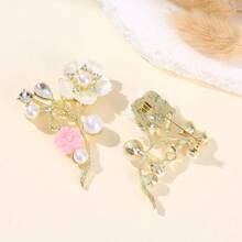 1 pieza Broche de esmalte de estilo punk en talla grande, con forma asimétrica y decoración de rhinestones - Accesorio de moda único para mujeres, perfecto para añadir encanto a cualquier atuendo, pieza personalizada | Decoración de estilo punk | Mochila de artesanía exquisita para la escuela
