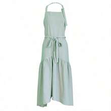 Brief Nordic Style Mermaid Fairy Linen Cooking Kitchen Apron For Woman Dress Flower Shop Smock Hairdresser Bib - Multicolor - View 14