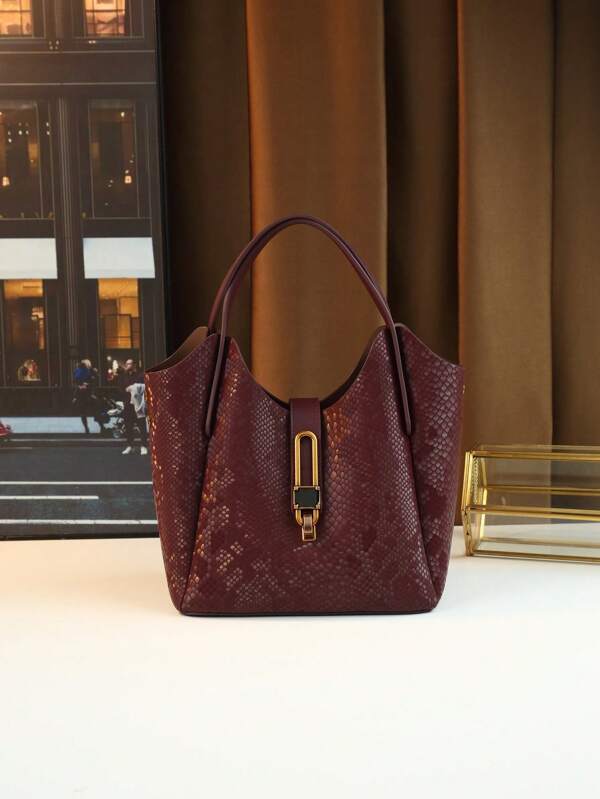 Ombre Color Tote Handbag Women Grocery Shopping Bag, Vintage Style Shoulder Bag