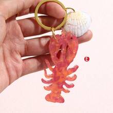 可爱海洋主题钥匙扣，海马、海星、虾、贝壳装饰，简约设计，适合暑假、上学、汽车等场合，哥特风、Y2K风格，圣诞节礼物，可作包包挂饰，送给老师、朋友、姐妹的礼物创意