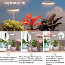 1 Stück LED Vollspektrum Pflanzenwachstumslicht mit 3-Gang-Timer, verstellbarer Teleskopstange für Zimmergärtnerei, USB-betrieben, polierte Oberfläche, perfekt für Keimlinge und kleine Pflanzen, Pflanzenbeleuchtung für Zimmerpflanzen