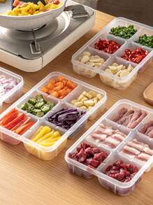 厨房冰箱冰柜专用密封保鲜盒厨房隔间收纳盒抗菌冷冻肉类容器 - 彩色 - 查看 1