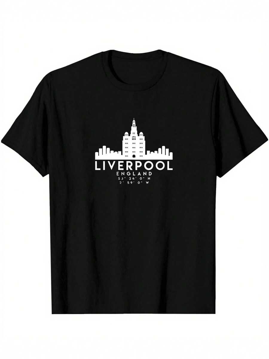 Round-Neck Printed Short-Sleeved T-Shirt, Made Of Comfortable And Breathable Material, A Casual Sporty Style Men's 100% Pure Cotton Street T-Shirt